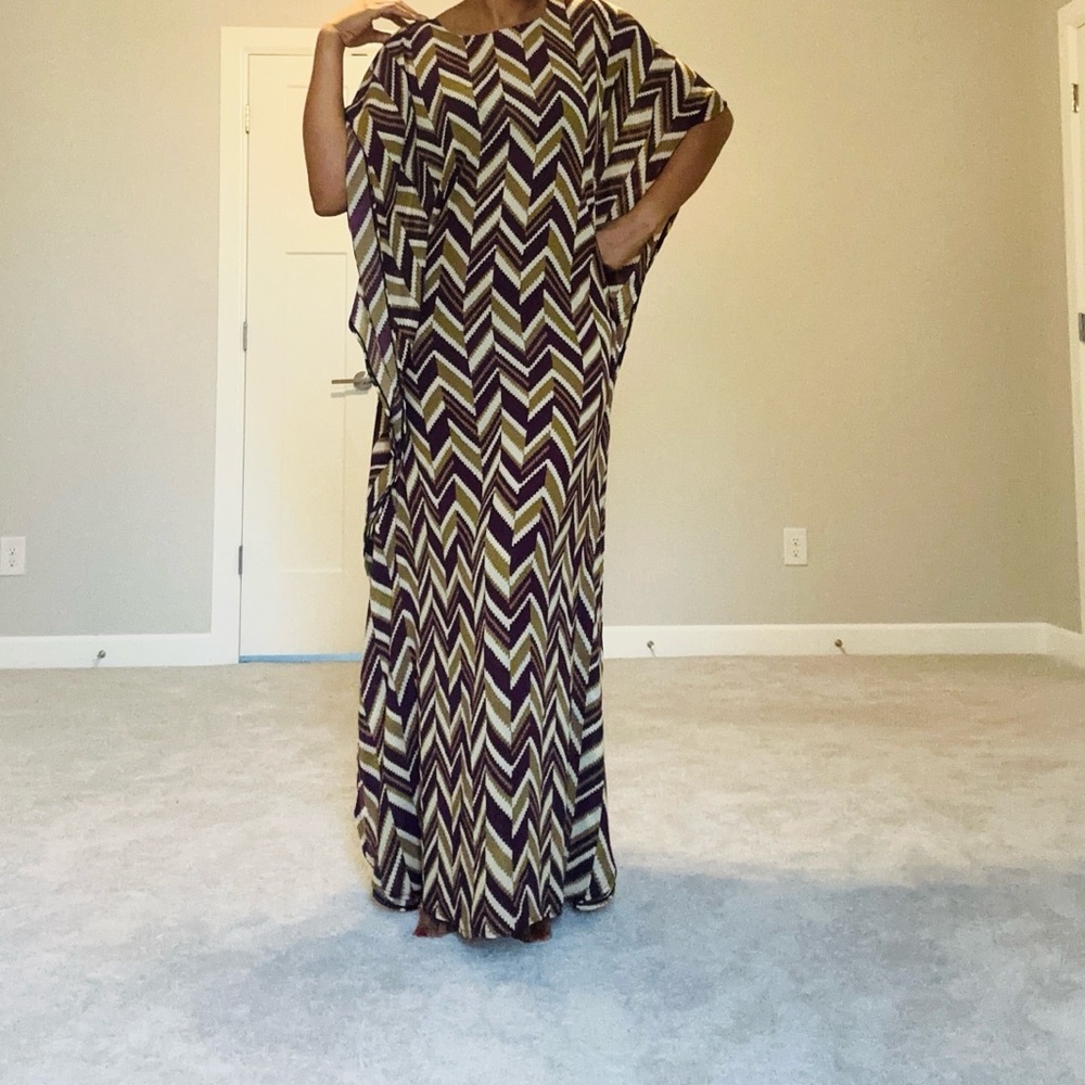 Brown Khaki Kaftan Gown - Picture 5 of 12